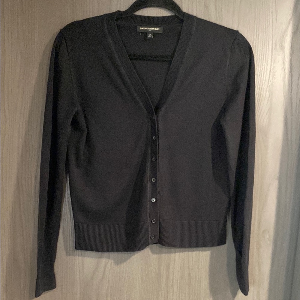 Banana Republic Black V-Neck Cardigan